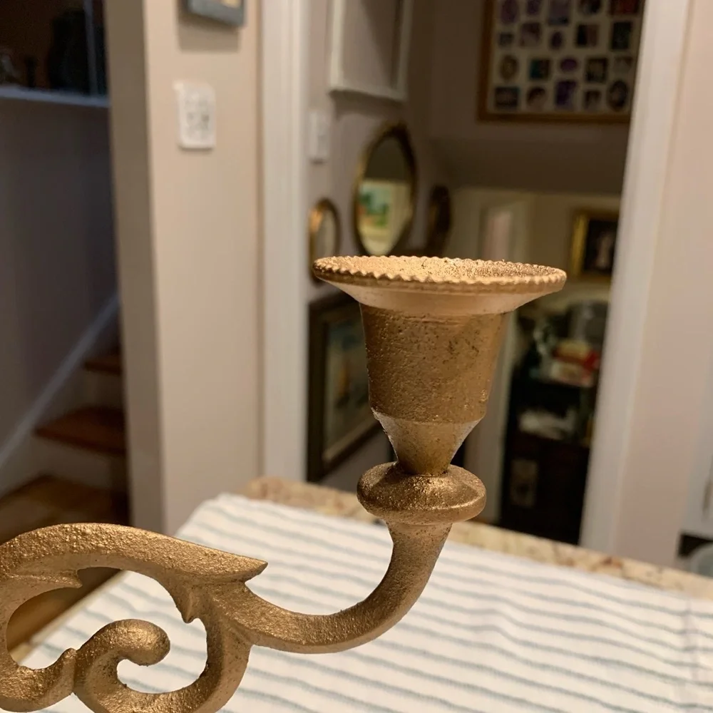 Gold Three Branches Candelabra